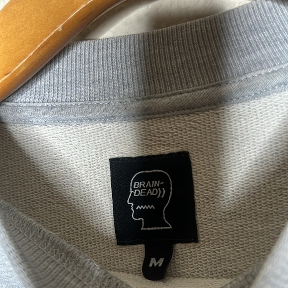 Brain Dead PROGRESSIVE ARTISTRY CREWNECK SWEATSHIRT - HEATHER GREY Size M - Picture 6 of 8